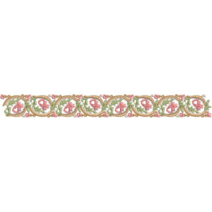 Elegant Floral Vine Medallion Border Lace Embroidery Machine Design
