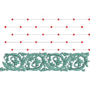 Elegant Ornamental Floral Scroll Border Lace Embroidery Machine Design
