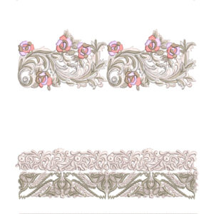 Elegant Floral Scroll & Ornamental Lace Border Embroidery Machine Design Collection