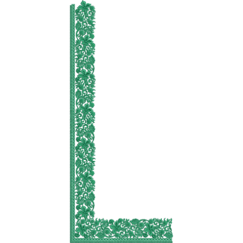 Elegant Floral Corner Border Lace Embroidery Machine Design