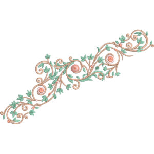 Elegant Floral Scroll Vine Lace Embroidery Machine Design