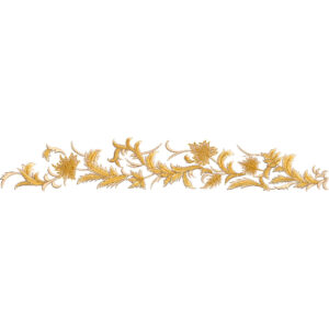 Elegant Golden Floral Scroll Vine Border Lace Embroidery Machine Design