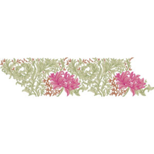 Elegant Floral Leafy Border Lace Embroidery Machine Design