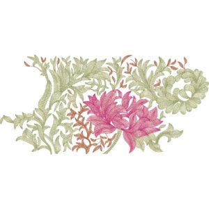 Elegant Chrysanthemum Floral Spray Lace Embroidery Machine Design