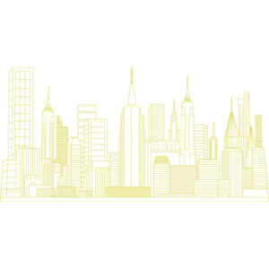 Elegant Modern City Skyline Outline Embroidery Machine Design