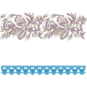 Elegant Floral Rose Border & Scalloped Lace Trim Embroidery Machine Design Collection