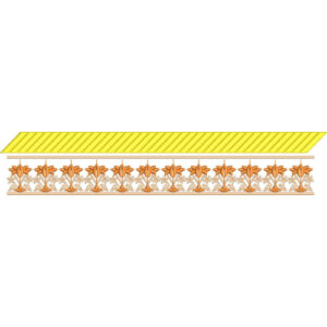 Elegant Floral Border with Decorative Fill Lace Embroidery Machine Design