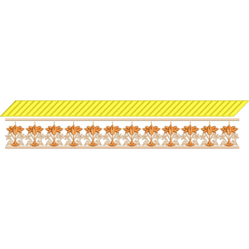 Elegant Floral Border with Decorative Fill Lace Embroidery Machine Design
