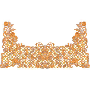 Elegant Ornamental Rose Neckline Lace Embroidery Machine Design