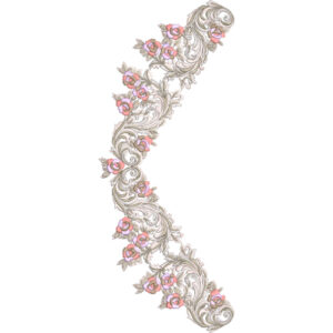 Elegant Floral Scroll Neckline Lace Embroidery Machine Design