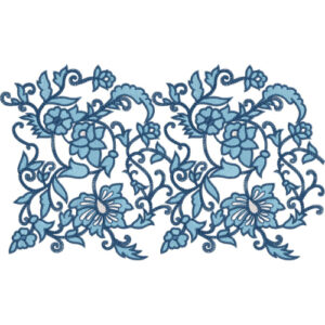 Elegant Floral Scroll Allover Lace Embroidery Machine Design