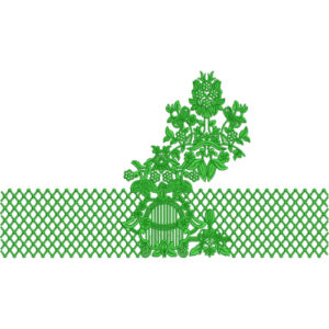 Elegant Floral Mesh Border Lace Embroidery Machine Design