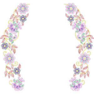 Elegant Floral Neckline Vine Lace Embroidery Machine Design Collection