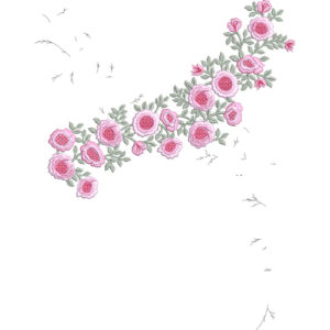 Elegant Pink Rose Corner Floral Lace Embroidery Machine Design