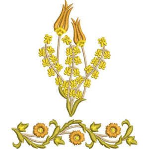 Elegant Floral Spray Border Lace Embroidery Machine Design