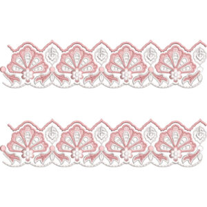 Elegant Scalloped Floral Lace Border Embroidery Machine Design Collection