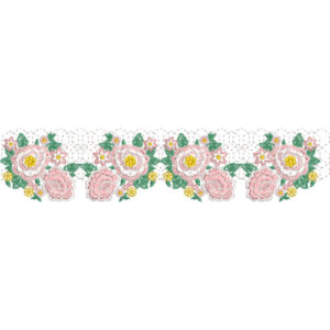 Elegant Floral Scalloped Lace Border Embroidery Machine Design