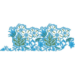 Elegant Floral Maple Leaf Border Lace Embroidery Machine Design