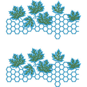 Elegant Maple Leaf Honeycomb Border Lace Embroidery Machine Design Collection