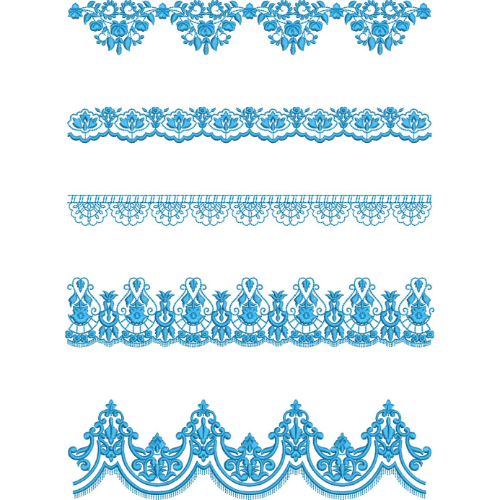 Elegant Floral Lace Border Embroidery Machine Design Collection