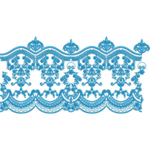 Elegant Ornamental Scalloped Lace Border Embroidery Machine Design