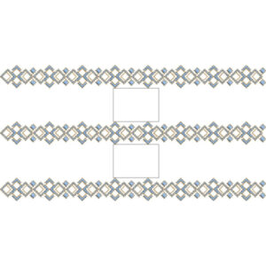 Elegant Geometric Diamond Chain Border Lace Embroidery Machine Design Collection