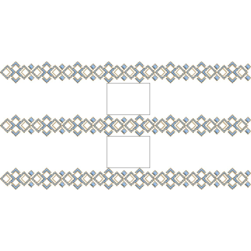 Elegant Geometric Diamond Chain Border Lace Embroidery Machine Design Collection