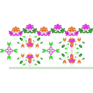 Elegant Geometric Floral Border Lace Embroidery Machine Design Collection