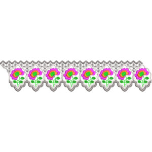 Elegant Floral Scalloped Lace Border Embroidery Machine Design