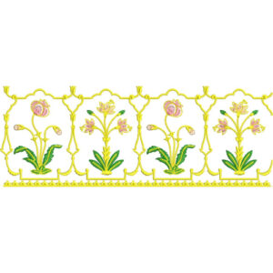 Elegant Floral Trellis Border Lace Embroidery Machine Design