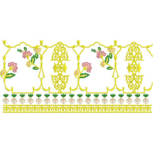 Elegant Ornamental Floral Trellis Lace Border Embroidery Machine Design