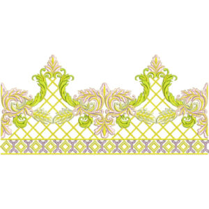 Elegant Royal Floral Diamond Lattice Decorative Border Lace Embroidery Design