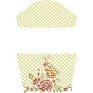 Elegant Floral Diamond Lattice Corner Lace Embroidery Design Set
