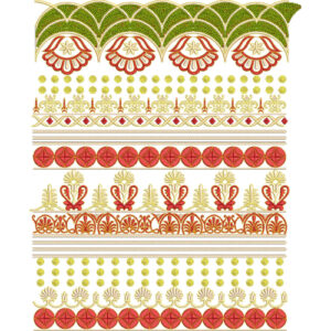 Elegant Ornamental Multi-Pattern Decorative Border Lace Embroidery Design Collection