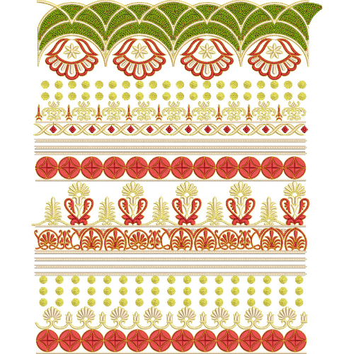 Elegant Ornamental Multi-Pattern Decorative Border Lace Embroidery Design Collection