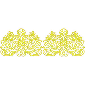 Elegant Symmetrical Floral Scroll Decorative Border Lace Embroidery Design