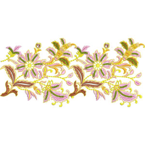 Elegant Vintage Floral Vine Decorative Border Lace Embroidery Design