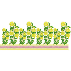 Elegant Blooming Wildflower Decorative Border Lace Embroidery Design