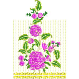 Elegant Floral Panel Greek Key Decorative Lace Embroidery Design