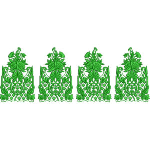 Elegant Ornamental Leaf Motif Decorative Border Lace Embroidery Design