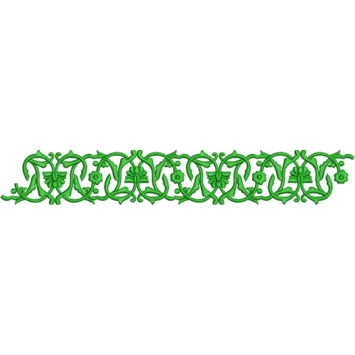Elegant Interwoven Floral Vine Decorative Border Lace Embroidery Design