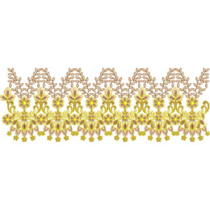Elegant Floral Scalloped Decorative Border Lace Embroidery Design