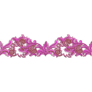 Elegant Paisley Scroll Decorative Border Lace Embroidery Design