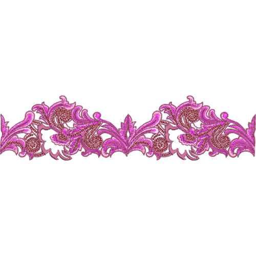 Elegant Paisley Scroll Decorative Border Lace Embroidery Design