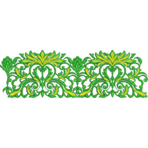 Elegant Ornamental Acanthus Scroll Decorative Border Lace Embroidery Design