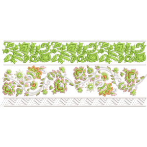 Elegant Multi-Pattern Floral Vine Decorative Border Lace Embroidery Design Collection