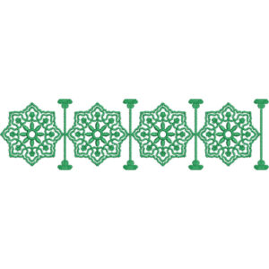 Elegant Ornamental Floral Medallion Decorative Border Lace Embroidery Design