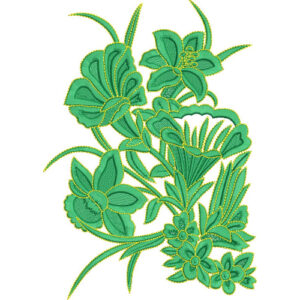 Elegant Botanical Floral Vine Bouquet Embroidery Machine Design with Decorative Bloom Pattern