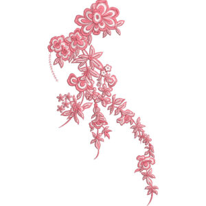 Elegant Cascading Floral Vine Embroidery Machine Design with Decorative Blossom Pattern