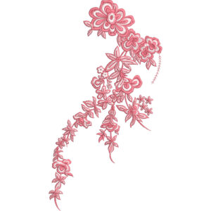 Elegant Flowing Floral Vine Embroidery Machine Design with Decorative Blossom Branch Pattern